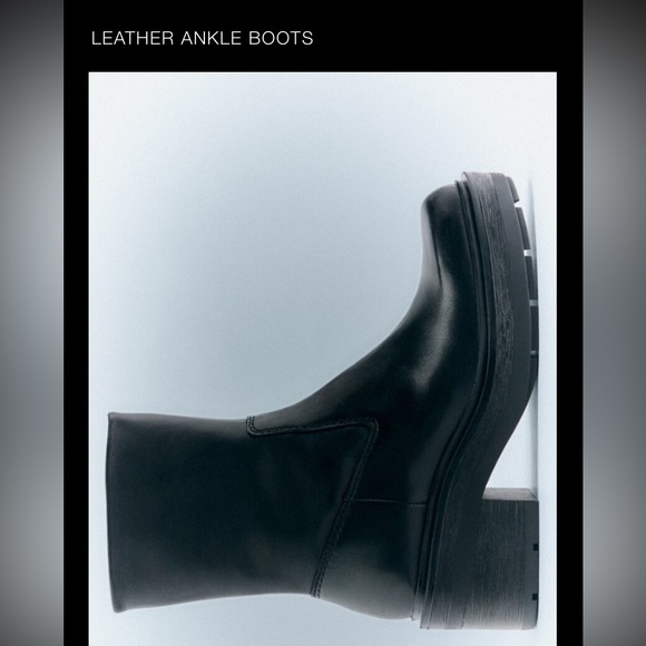 Zara black leather boots 7.5 - Picture 8 of 8